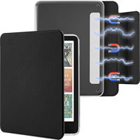Casing Kindle kulit PU dengan penutup magnetik, dapat dilepas dengan pegangan, bangun dan tidur otomatis, casing penutup belakang jernih