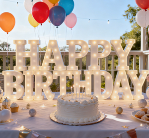 Letras Luminosas LED RGB <span class=keywords><strong>de</strong></span> 2, 3 y 4 pies con la Letra 'HAPPY BIRTHDAY' y Números del 0 al 9 para Decoración <span class=keywords><strong>de</strong></span> Mesa <span class=keywords><strong>de</strong></span> Cumpleaños - Product Image 2