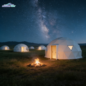 Carpa <span class=keywords><strong>de</strong></span> Camping Tipo Domo Geodésico Eco Forest <span class=keywords><strong>de</strong></span> 6m, Personalizada <span class=keywords><strong>de</strong></span> Fábrica, para Glamping en Colombia, Apta para las <span class=keywords><strong>Cuatro</strong></span> Estaciones - Product Image 1