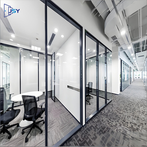 Pared <span class=keywords><strong>de</strong></span> Vidrio Modular Insonorizada Desmontable con Perfil <span class=keywords><strong>de</strong></span> <span class=keywords><strong>Aluminio</strong></span> <span class=keywords><strong>para</strong></span> Separación <span class=keywords><strong>de</strong></span> Espacios Interiores <span class=keywords><strong>de</strong></span> Oficina - Product Image 1