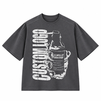 T-shirt Boxy Personnalisé OEM pour Homme, Col Rond, Coupe Décontractée Ample, Respirant, Écologique, en Coton Durable, Vêtement de Sport, Style Urbain
