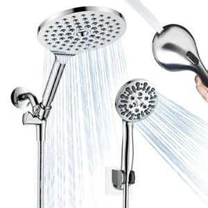 Juego de cabezal de ducha multifuncional, rociador de mano con efecto lluvia, ajustable, cromado, DSS9730 - Product Image 5