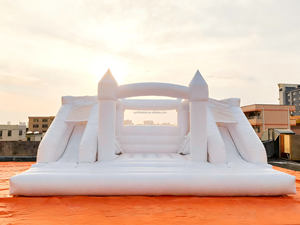 <span class=keywords><strong>Castillo</strong></span> Inflable Personalizado para Bodas, en Color Rosa, Blanco y <span class=keywords><strong>Azul</strong></span> a Elección - Product Image 3