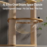 Structure d'escalade et lit pour chat, design moderne, luxueux et classique, écologique, avec capsule spatiale spacieuse combinée, pour plusieurs chats, en panneau de densité et colonne en corde