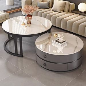 <span class=keywords><strong>Table</strong></span> <span class=keywords><strong>Basse</strong></span> Extensible Moderne en Acier Inoxydable avec Rangement et Plateau en Dalle de Roche – Qualité Supérieure – Offre Spéciale - Product Image 3