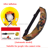 Ceinture de sauvetage gonflable pour adultes, légère, en tissu Oxford, avec autocollant réfléchissant et sifflet pour les secours en cas d'inondation
