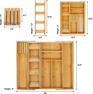 Mở rộng dao kéo tổ chức với khối dao, tre bạc ngăn kéo tổ chức cho ngăn kéo nhà bếp - Product Image 6