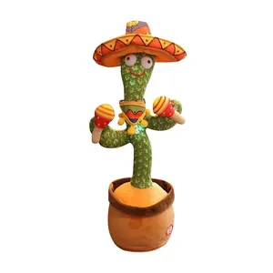 Grosir promosi mainan lucu pembuat kaktus menari menyanyi menari listrik boneka mewah mainan