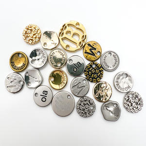 Etiqueta de Metal Personalizada, Etiqueta Decorativa Redonda y Triangular de Aleación de Metal Plateado y Dorado para Prendas de Vestir, Bolsos, Gorras - Product Image 2