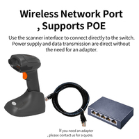 Escáner de Código de Barras Inalámbrico LONVILL con Puerto de Red Ethernet Industrial y PoE