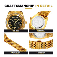 Montre-bracelet pour homme Skmei modèle 9419 en acier inoxydable doré, résistante à l'eau, fabriquée en Chine, montre à quartz tendance