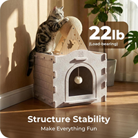Lit pour chat portable en feutre non tissé carré robuste, grotte fermée pour animaux de compagnie, résistant aux griffures, dôme pour chaton, coussin chaud, pour chats jusqu'à 10 kg, rembourrage en coton