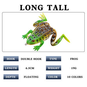 เหยื่อตกปลาแบบผิวน้ำ XY-462612 รูปทรงกบ ขนาด 6.5 ซม. น้ำหนัก 19 กรัม สำหรับตกปลาชะโด ผลิตในจีน - Product Image 5