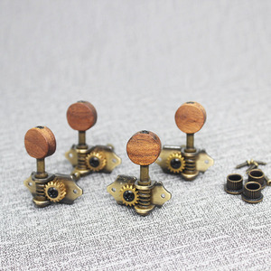 Accordeurs de ukulélé 2R2L faits à la main en bronze <span class=keywords><strong>antique</strong></span> avec bouton en bois d'acacia pour ukulélé 4 cordes - Product Image 1
