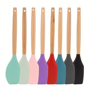 Espátula de Silicona para Hornear y Cocinar, Juego de Espátulas para Mezclar con Buen Agarre, Espátulas de Silicona con Mango de Madera de Haya de Grado Alimenticio - Product Image 1