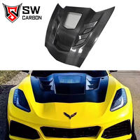 Kit carrosserie en fibre de carbone pour Chevrolet Corvette C7 2013-2019 avec lèvre avant, jupes latérales, diffuseur arrière et spoiler – Pièces automobiles