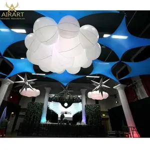 Party LED rainbow cloud ball props, inflatable cloud model for hanging