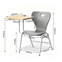 Chaises de formation pliantes avec tablette d'écriture intégrée pour réunions et conférences, fournies par une usine de mobilier scolaire