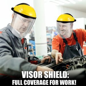 Protector Facial de Seguridad para Pulir y Cortar, Máscara Protectora Facial Resistente a Impactos para Trabajos Químicos y Carpintería (Amarillo) - Product Image 6