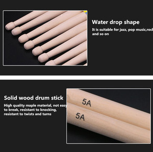 <span class=keywords><strong>Baquetas</strong></span> de madera de arce sólida Natural, 5A, 7A, palo de tambor ligero <span class=keywords><strong>para</strong></span> reproducción de tambor, precio barato - Product Image 4