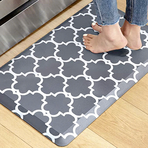 Tapis de cuisine confortables et rembourrés en PVC, mousse à mémoire de forme, anti-fatigue, antidérapants, design moderne, lavables, imperméables, épaisseur moyenne - Product Image 1
