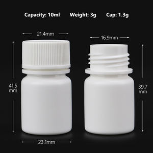 10มิลลิลิตร10cc 1ออนซ์ HDPE มินิขนาดเล็กแบบพกพาผงสีขาวพลาสติกวิตามินยาขวดยาแคปซูลขวดยา - Product Image 6