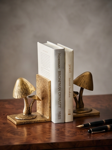 Serre-livres en métal décoratif design champignon, organisateur de bibliothèque rustique pour la maison, le bureau, la bibliothèque, la présentation sur le bureau, la décoration intérieure - Product Image 3