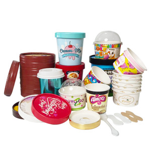 2Oz 500Ml 1 Pint Bìa Cứng Hộp Đựng Thực Phẩm Kem Sữa Chua Có Thể Bịt Kín Dùng Một Lần Có Nắp Đậy - Product Image 6