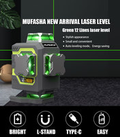 Niveau laser auto-nivelant 16 lignes vertes, ligne croisée verticale et horizontale, laser pour la construction, mode pulsé pour l'accrochage d'images