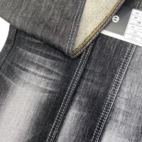 Tissu denim extensible à chevrons croisés CF5028, couleur noir brut, tissé, pour la fabrication de vêtements