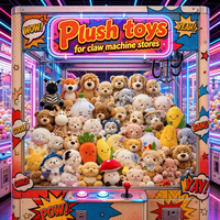 Peluches pour machines à grue d'arcade, vente en gros mixte de petits animaux en peluche pour les prix des centres de jeux, peluches douces et mignonnes assorties