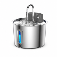 Fontaine à eau pour animaux de compagnie en acier inoxydable 304, 2,2 L, pompe silencieuse inférieure à 25 dB, distributeur d'eau circulante pour chats avec robinet