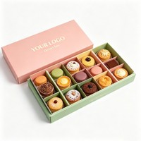 Boîte à chocolats personnalisée avec logo du fabricant, embossée, 8/10/12/16/24 pièces, boîte à biscuits et bonbons de qualité alimentaire avec séparateur, boîte cadeau de luxe