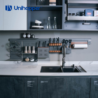 Étagère de rangement murale pour cuisine Unihopper Factory Direct, système d'organisation en aluminium avec porte-couteaux multi-outils
