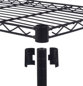 <span class=keywords><strong>5</strong></span>-stufige schwarze Edelstahl-Drahtgitter-Lager regale Hoch leistungs-und platzsparend für die Organisation von Küchen schlafzimmern und Garagen - Product Image 4