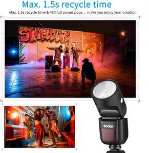 Flash <span class=keywords><strong>Godox</strong></span>-v1-c à tête ronde pour appareil photo, flash sans fil pour <span class=keywords><strong>Canon</strong></span> 6d 7d 50d 60d 550d 650d 1000d 1dx 580ex Ii 5d Mark Ii Iii - Product Image 2