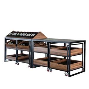 Porte-bouteilles mural compact en métal et bois, système <span class=keywords><strong>d</strong></span>'exposition de vin avec rangement incliné pour bouteilles, gain de place - Product Image 1