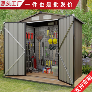 โรงเก็บของในสวนโลหะ ขนาด 186x104 ซม. เหล็กชุบสังกะสีเคลือบสีฝุ่น สำหรับเก็บอุปกรณ์กลางแจ้ง - Product Image 4