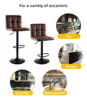 Chaise de bar pivotante industrielle de luxe vintage réglable en hauteur pour cuisine