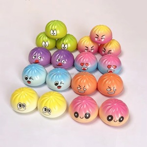 Sac de simulation de boulette 3-en-1 de 5 cm en PU, jouet souple en forme de char siu, jouet anti-stress à remontée lente, jouet d'extraction pour enfants, mystère arc-en-ciel - Product Image 4