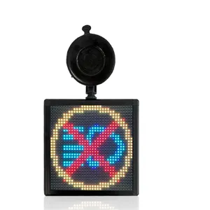 P4 32*32 Dots cửa sổ phía sau kỹ thuật số biểu tượng cảm xúc màn hình RGB màu LED Đăng hình ảnh động xe hiển thị LED cho quảng cáo - Product Image 1