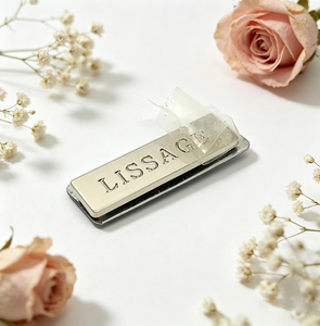 OEM Custom Embossed Metal Pin Labels With Back <b>Plate</b> Polished Brand <b>Name</b> <b>Plates</b> for Leather Handbags - Product Image 6