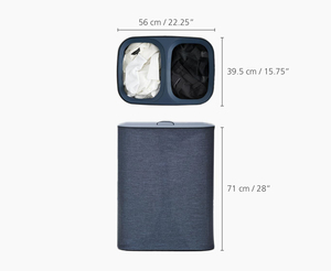 Cesto para Ropa Sucia de 90 Litros/23.8 Galones con Tapa, 2 Bolsas de Lavado Extraíbles con Asas - Product Image 3