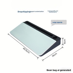 Anti-Stain Desktop Glass Dry Erase <strong>Board</strong> with Custom Planner Small Weekly Glass Desktop Whiteboards With Storage - Product Image 4