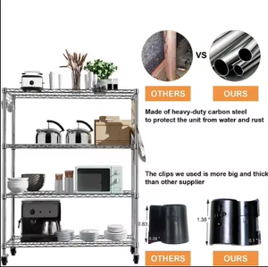 מדף אחסון רשת תיל חמש שכבות חוט תיל שכבה עם מדפים מתכווננים פתרון אחסון מוסך להתאמה אישית - Product Image 6