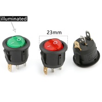 Oval Boat Rocker Switch with LED Lamp, 3 Pins, 2 Position