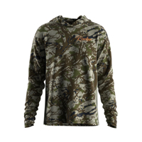 Chemise de chasse camouflage avec capuche pour homme, tissu respirant et anti-humidité, idéale pour les climats chauds, camouflage multi-terrains