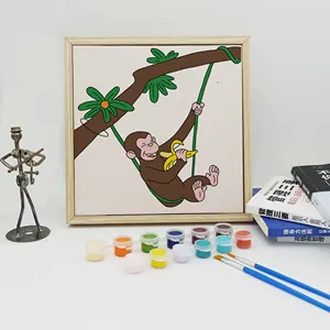 2021 Hot Sale DIY Cartoon Canvas Painting Hand-painted Monkey On The Vine Lovely For Kids