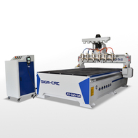 Machine à sculpter le bois CNC, CNC multi-tête 6 axes/3 axes avec axe rotatif