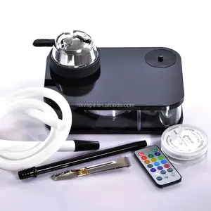 Cachimba portátil con luz Led, Shisha, narguile acrílico colorido, Shisha para fumar